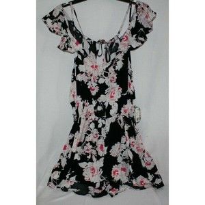 Bebop Women's Juniors Romper Jumper Size Large Black/Floral